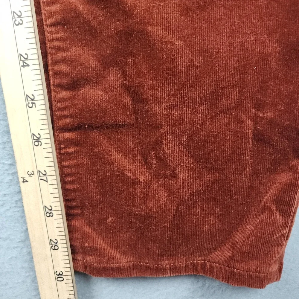 Talbots Corduroy Straight Leg Pants Womens 6 Orange Curvy Stretch 5 Pocket